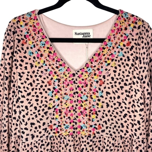 Savanna Jane Mocha Leopard Long-Sleeve Dress - Picture 8 of 14